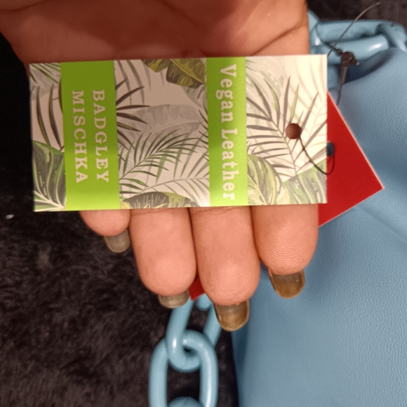 NWT Badgley Mischka baby blue large clutch - Picture 5 of 6